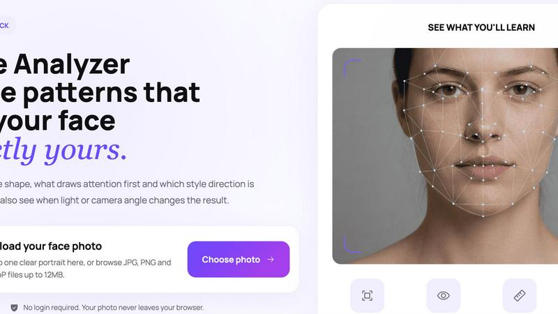 AI Face Analyzer application interface and features