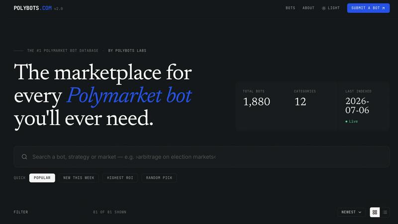 Polymarket trading bots application interface and features