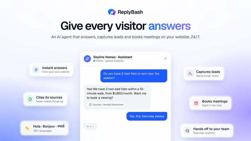 ReplyBash application interface and features