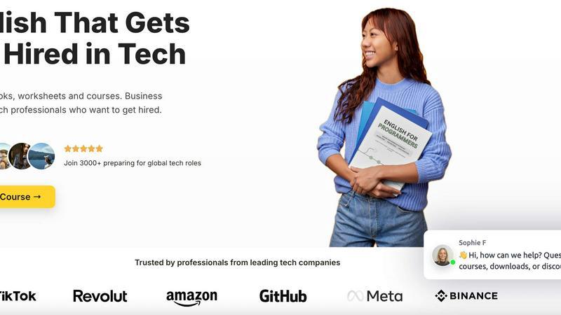 Speak Tech English application interface and features