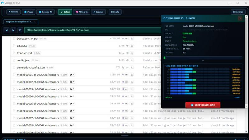 veloceidm.com application interface and features